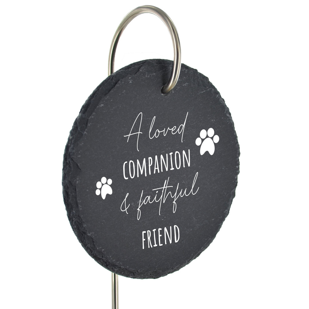 Bradstreet Waterproof Slate Circle Grave Marker Memorial Plaque