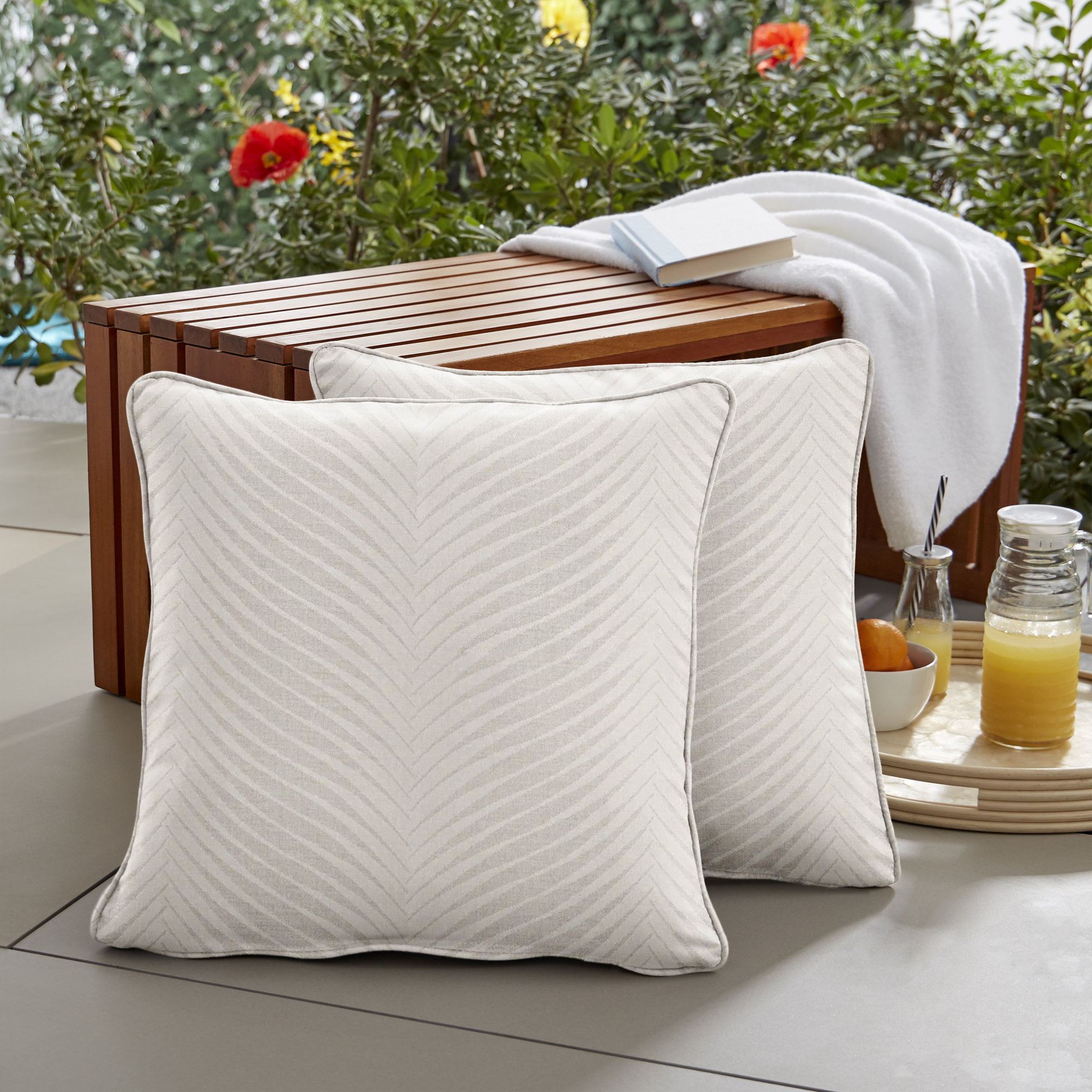 Adeli Sunbrella® Indoor/Outdoor Throw Pillow, Natural, 16" x 16"