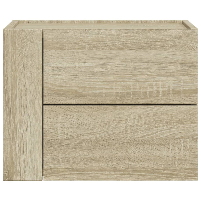Rainald 45cm W Manufactured Wood Bedside Table, Sonoma Oak