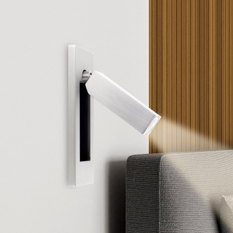Integrated LED Reading Sconce with Adjustable Head, Silver