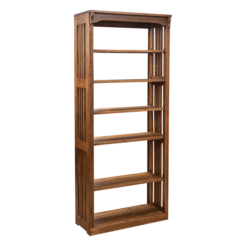 Bookcase, (5 Shelves) 72" H x 30" W x 13.5" D, Mission Cherry