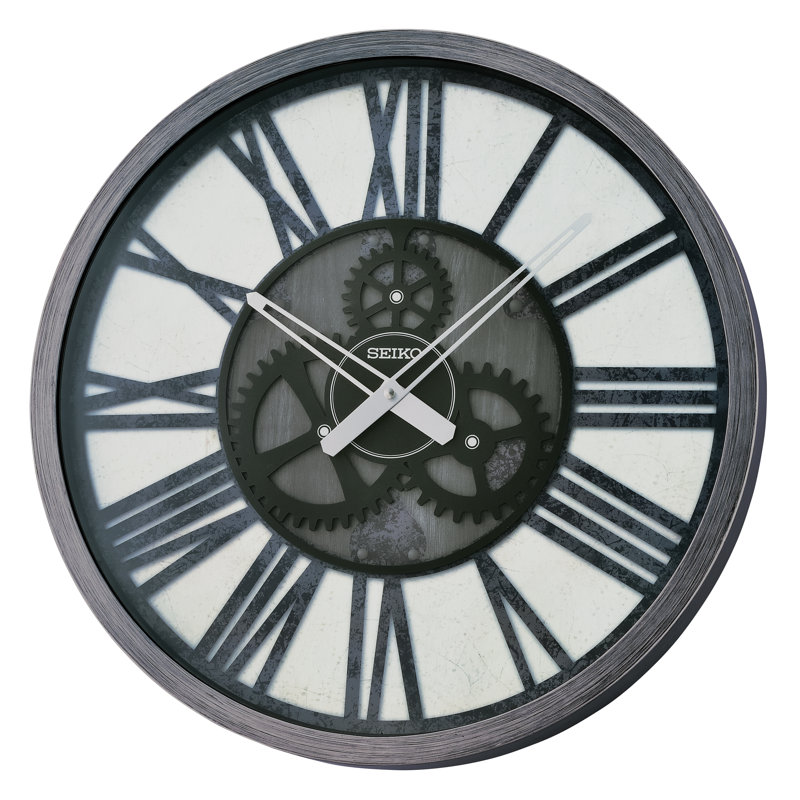 QXA826KLH Wall Clock, Black, Gray