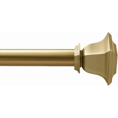  Tringle à rideaux pour fenêtre 44 - 120 po, tringle à draperie extensible en métal robuste de 1 po, tringle à rideaux réglable avec faîteaux décoratifs Quatro pour le salon, or chaud
