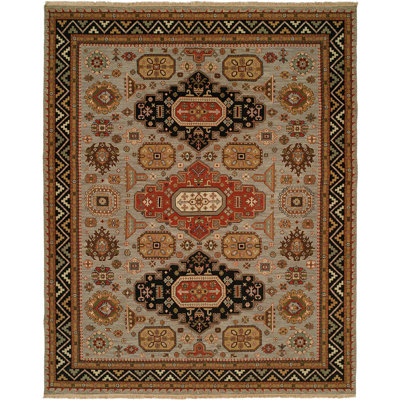 Hand Woven Cotton and Wool Abstract Area Rug