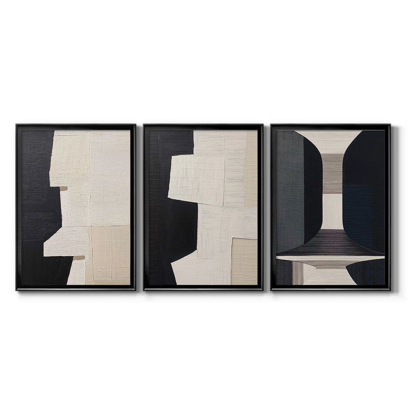 ABSTRACT Series DCLXVII - Toile tendue avec châssis sur mesure - 3 pièces, H 21 po x l 30 po