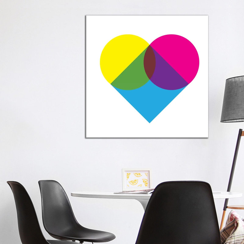 Modern Art- Fluorescent Heart Diagram by 5by5collective - Wrapped Canvas Gallery-Wrapped Canvas Giclée, 93.98cm H x 93.98cm W