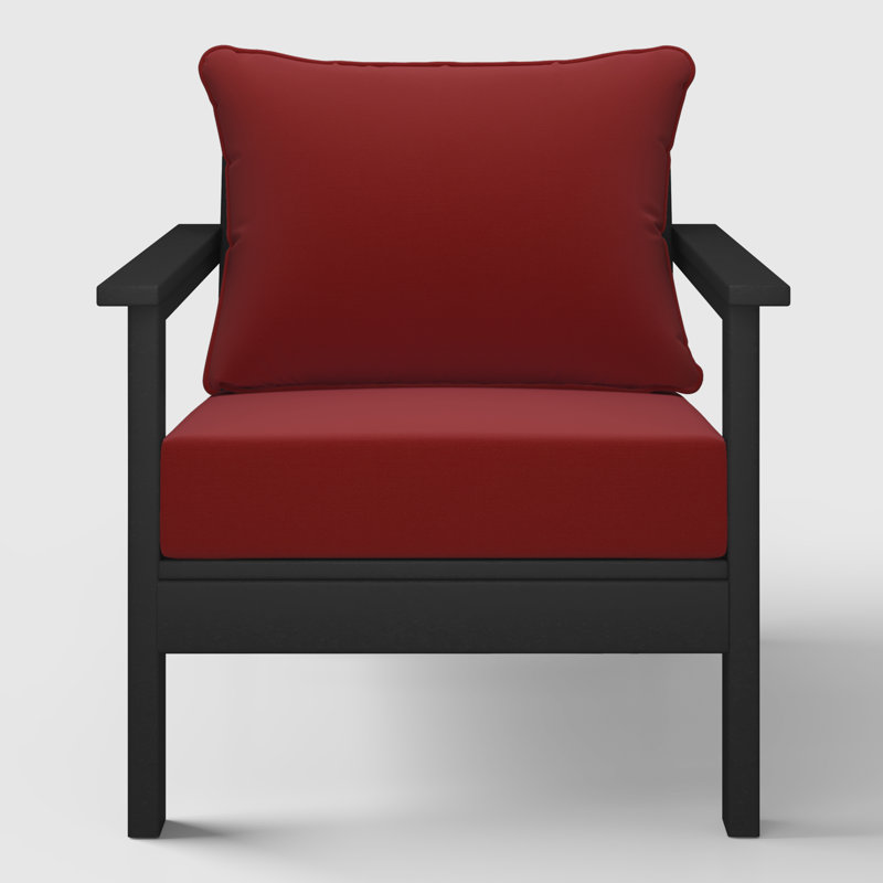 Chaise profonde avec coussins (ensemble de 2), Red, Noir