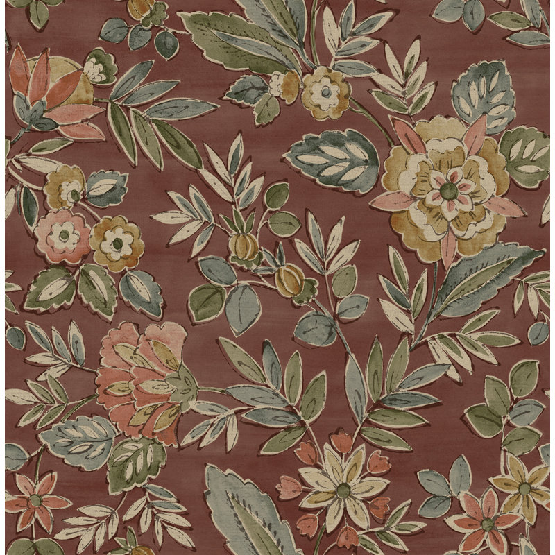 Papier peint Begonia Sea Floral Trail, Rouge