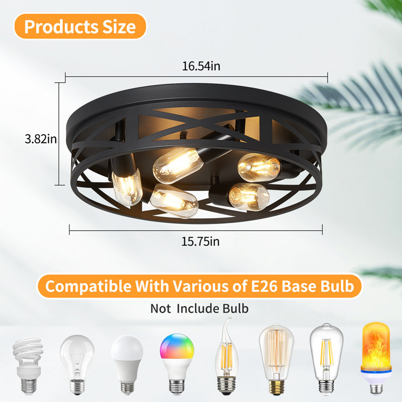 5-Light Flush Mount Ceiling Light