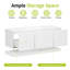Meuble-lavabo suspendu de 122 cm (48 po) sans poignées, avec 3 tiroirs, une tablette inférieure ouverte et un comptoir en composite.