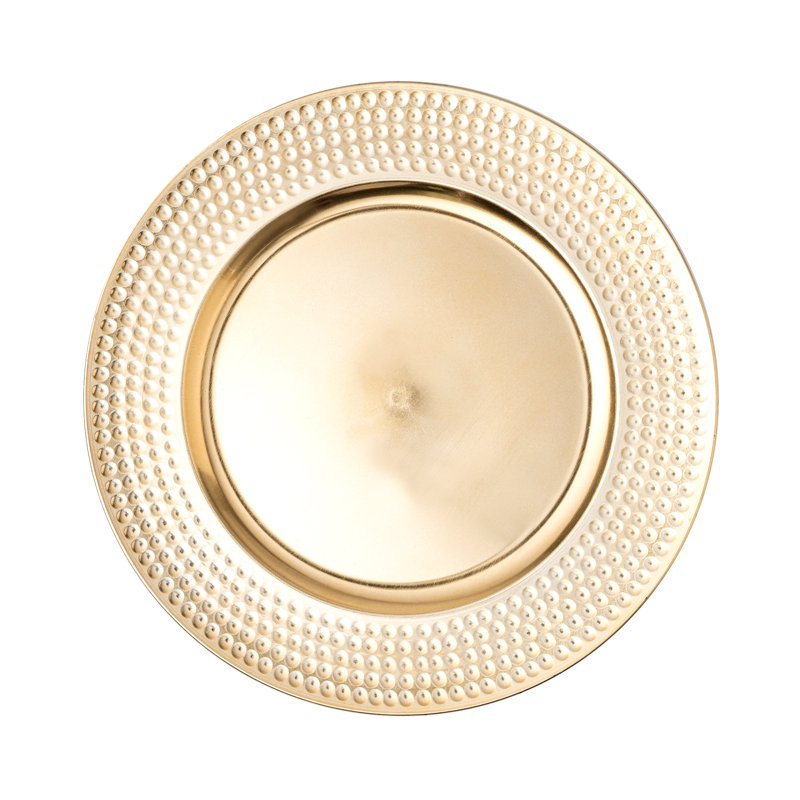 Plat de présentation en plastique 13 po-argent, Or