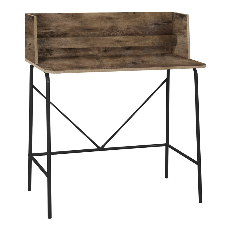Kyler Metal and Wood Top Desk, Brown