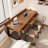 Walnut Rectangular Solid Wood Writing desk with drawers desk-2003722254