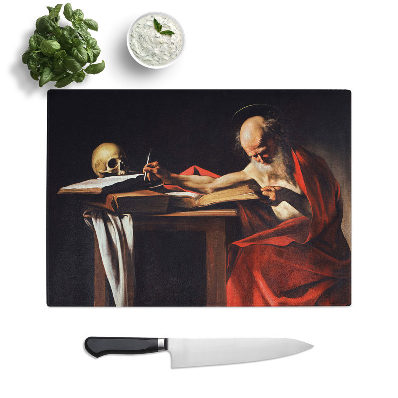 Saint Jerome Writing by Caravaggio Chopping Board, 0.4cm H x 20cm W x 28.5cm L