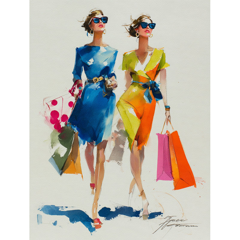 «Runway Stroll», art mural sur toile tendue, H 36 po x l 24 po