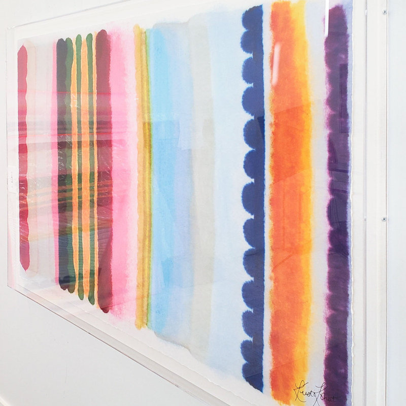Heartbeat Stripe By Kristi Kohut, Shadow Box Acrylic, 18" H x 24" W