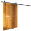 Ensemble de quincaillerie de porte de grange simple en acier noir simple standard-92408488