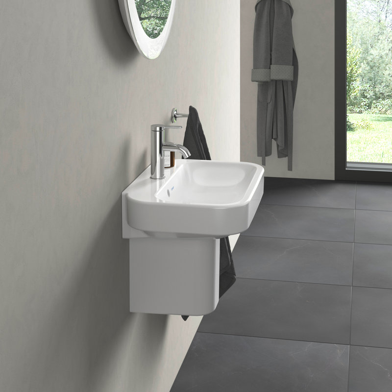 Lavabo de salle de bain mural en céramique 20 po avec trop-plein Duravit Happy D.2