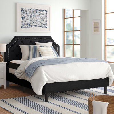 Aluino Arched Tufted Platform Bed and Memory Foam Pocket Spring Mattress