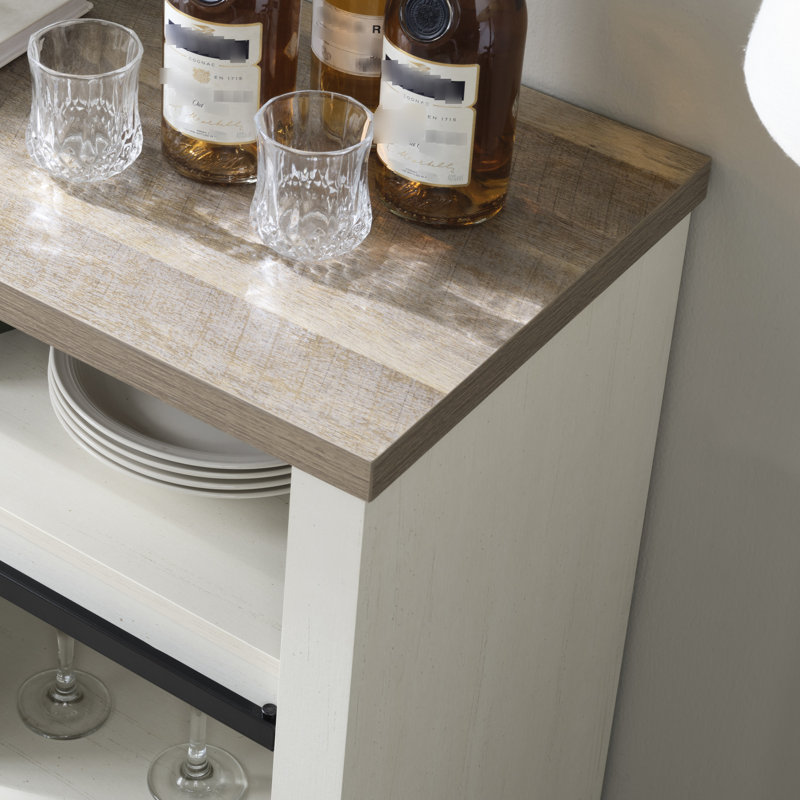 Armoire avec porte de grange coulissante et tablette à vin, imperméable et stable pour le balcon, l 23,5 po x l 12 po x H 32 po rangement rustique - atelier modèle,