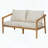 Acacia Wood Outdoor Loveseat with Cushions