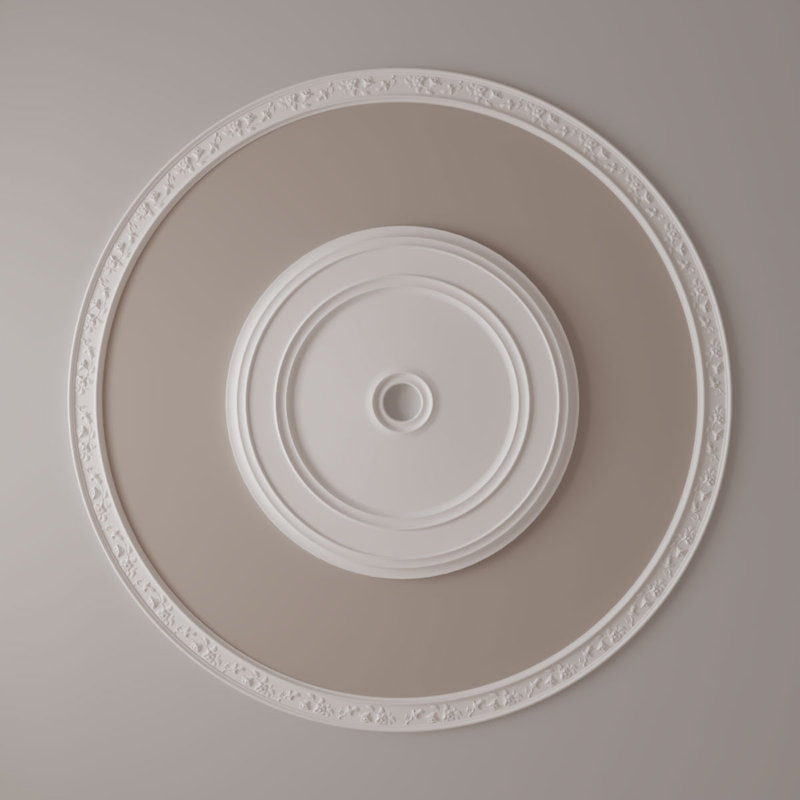 Ensemble d'anneaux de plafond Floral, H 76 po x l 76 po x P 1 po, Simple (1/4 d'un cercle complet)