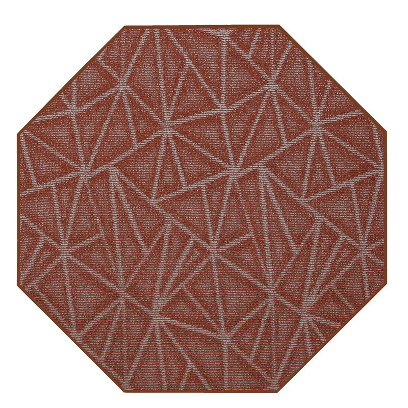 Tapis rouille en nylon tissé à la machine Bowin, Octogone 3 pi