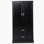 Grande armoire de rangement pour salle de bain, armoire avec deux portes et tiroirs, tablette réglable, panneau de fibres à densité moyenne