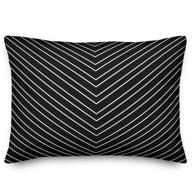 Geometric Throw Pillow, Black