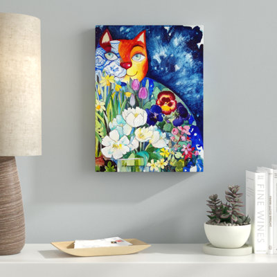 « spring cat », reproduction d’impression sur toile tendue