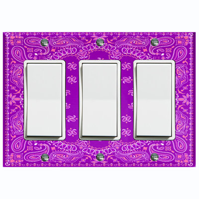 Patterned 3 - Gang Toggle Light Switch Standard Wall Plate