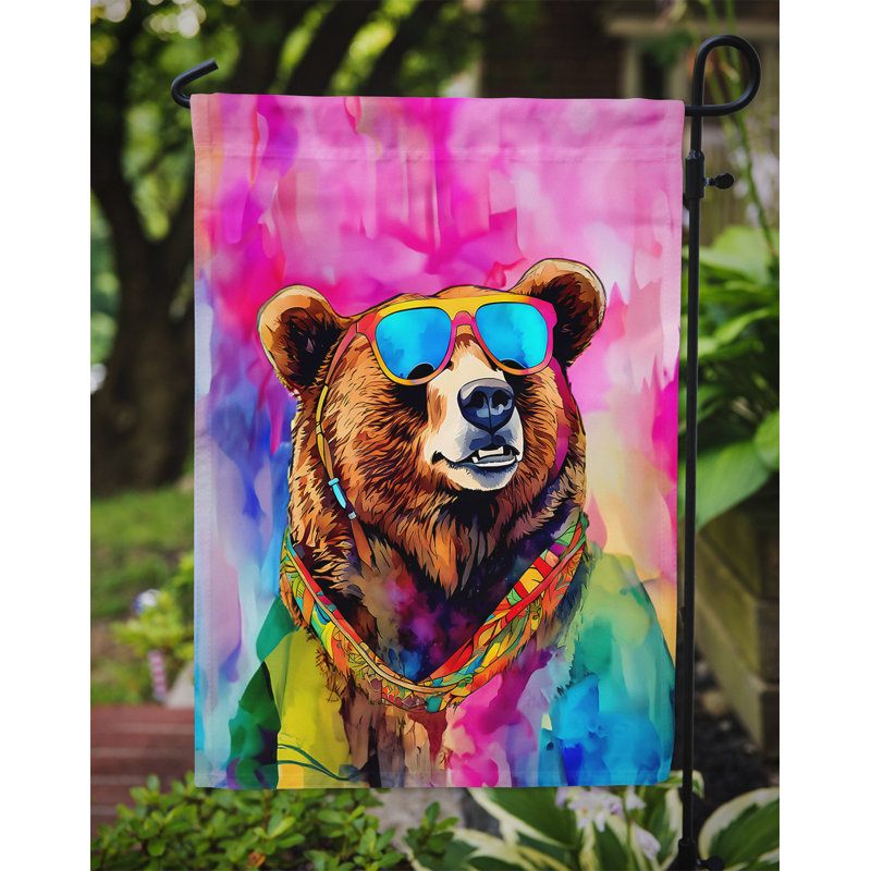Drapeau de jardin hippie grizzly