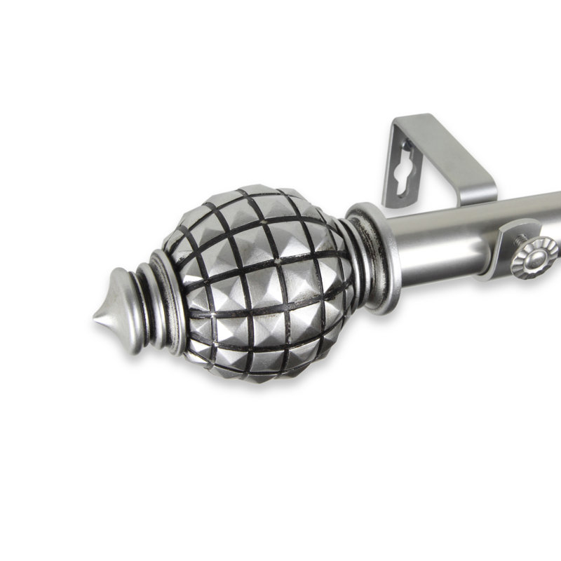 Tringle à rideaux simple Baudette, Nickel satiné