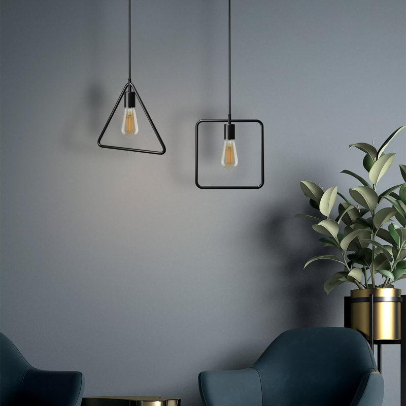1 - Light Black Triangle Pendant, No