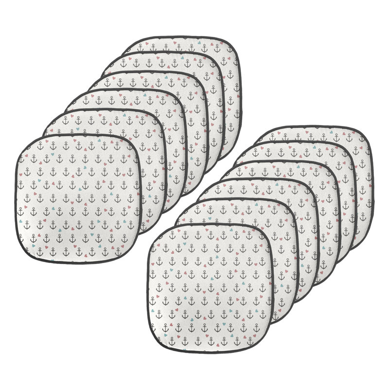 Coussin de siège papillon, Vert / géométrique gris