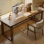86.61" Tan Rectangular Solid Wood desk-109514486