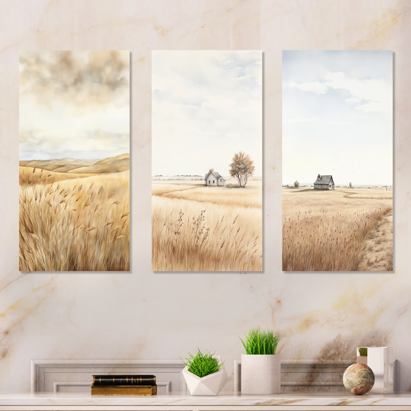 Prairie Beauty Unveiled - Prairies Metal Wall Decor Set Of 3, 32" H x 48" W