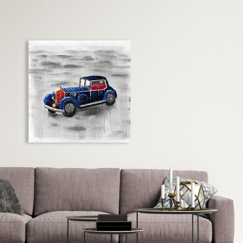 Voiture-jouet rétro bleu