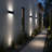 16.34" Black Modern Smart LED Wall Sconce, RGBCW, Wi-Fi/Bluetooth, IP65 Waterproof for Indoor/Outdoor Use-1254193932