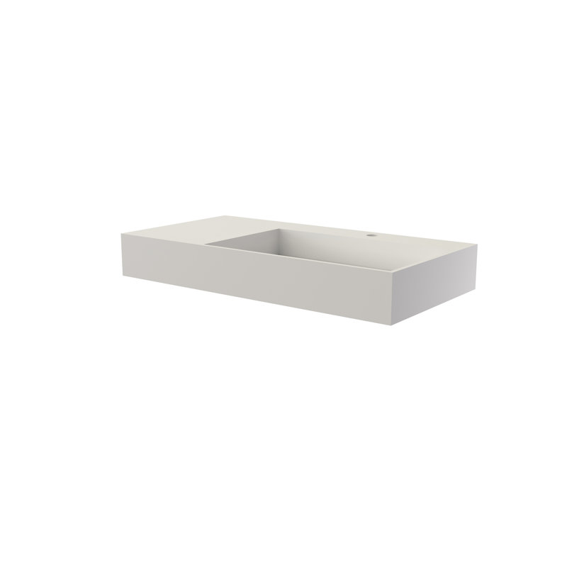 36'' Rectangular Stone Resin Bathroom Sink With Faucet Hole
