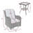 Auryanna Rattan Outdoor Furniture 2 Swivel Chairs with Waterproof Coushions and Glass Top Table Set-425536672-425536675