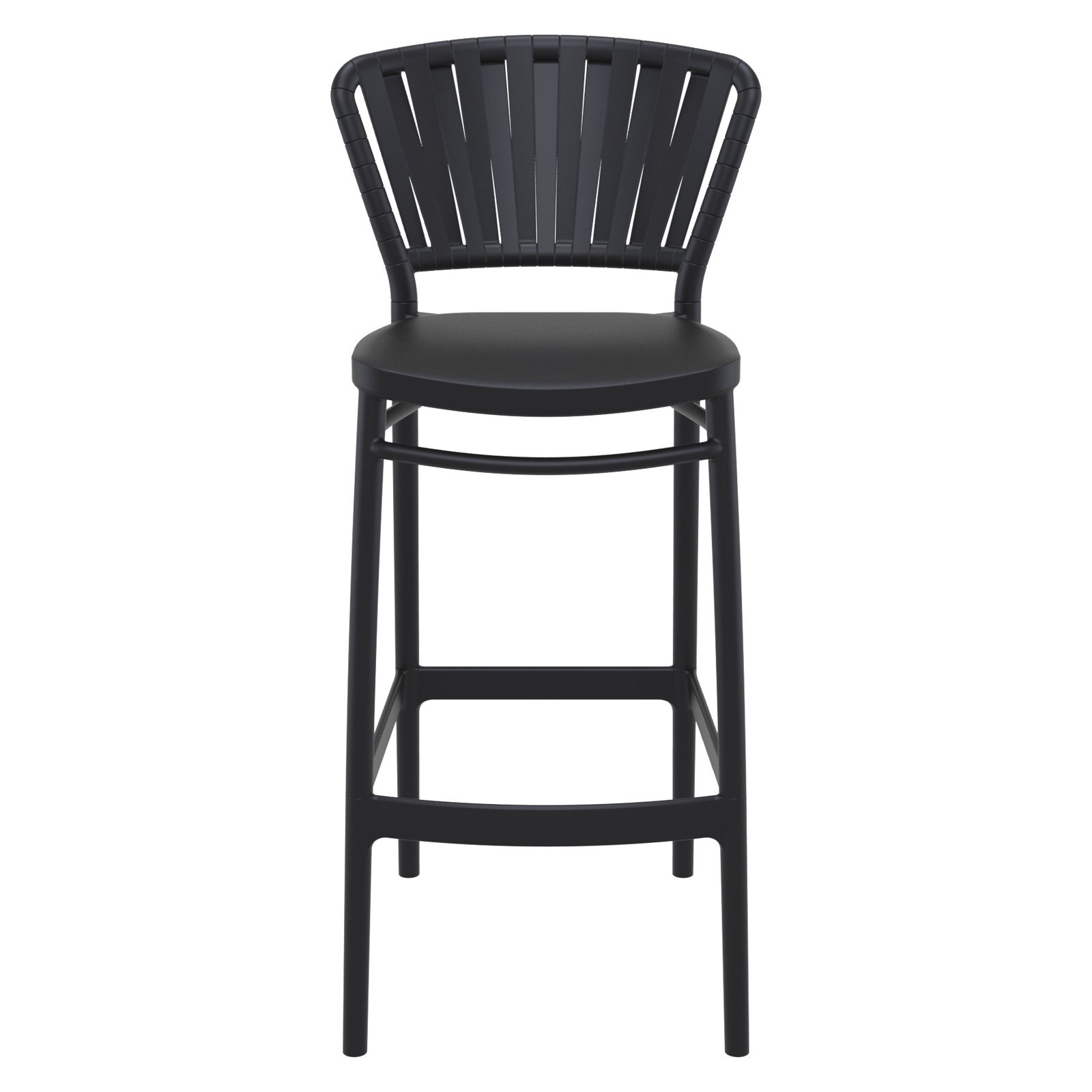Newport Outdoor Barstool, 29.5", Black
