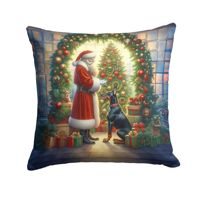 Moments With Santa Other/No Pattern Outdoor Throw Pillow, 18"H x 18"W