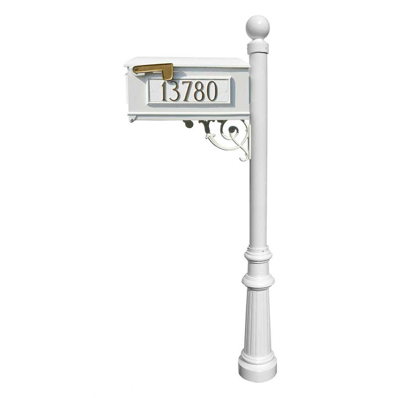 Lewiston Aluminum Post Mounted Mailbox, Yes