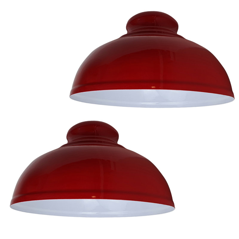 Trabelsi 17cm H Metal Dome Lamp Shade, Red