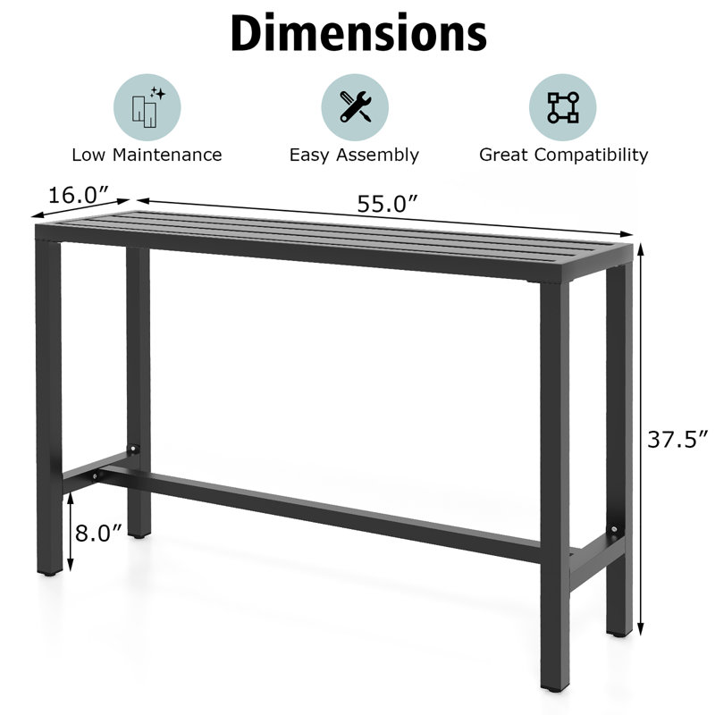 Table de salle à manger Izzabelle, L 55 po x l 16 po