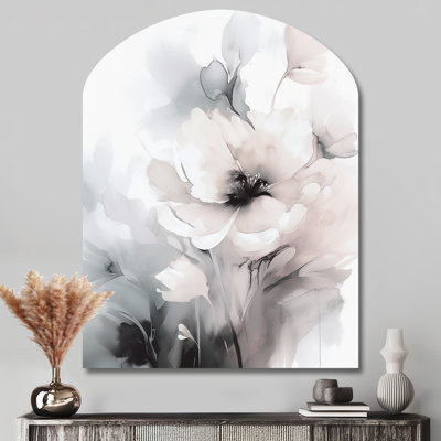 Simoneaux - Asymmetrical Floral Metal Wall Decor, Arch Metal Wall Sculpture Print