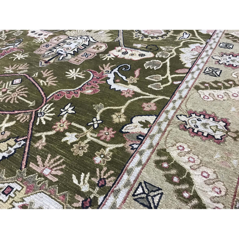 Wool Oriental Area Rug in Green