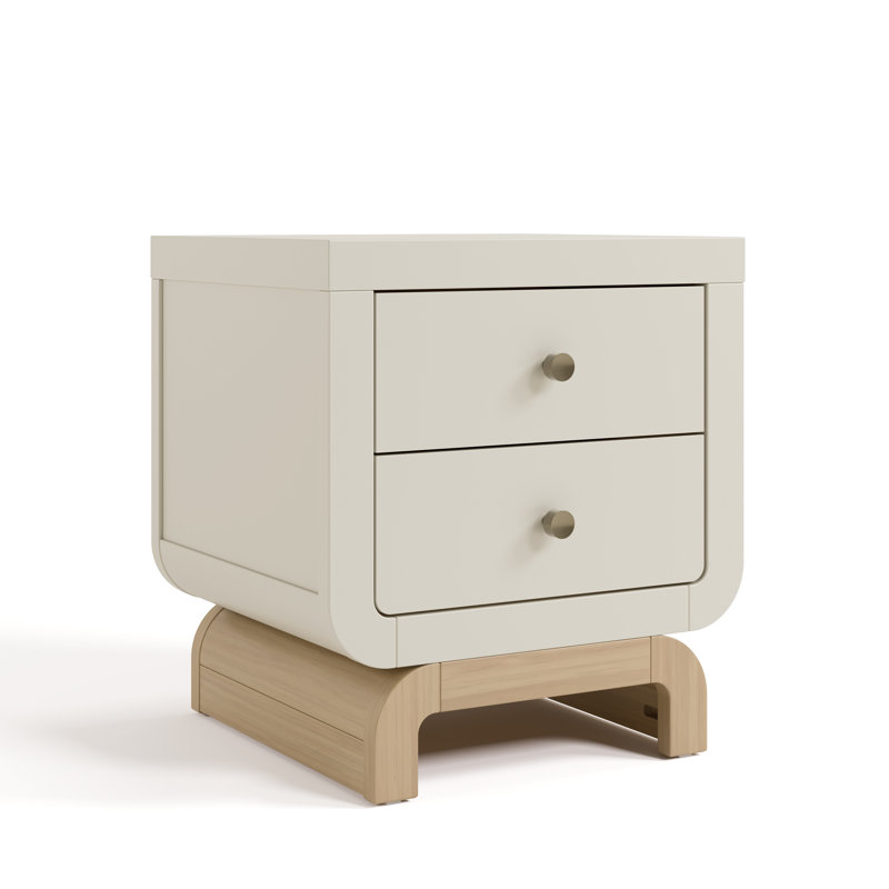 Santorini 2 Drawer Nightstand, Frosted Oat