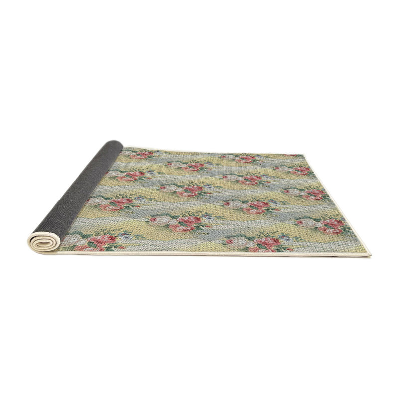 Tapis rouge à motif floral Lilly-Grace, Rond 3 pi